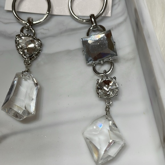 Zara Crystal Silver Dangle Earrings - Picture 6 of 12
